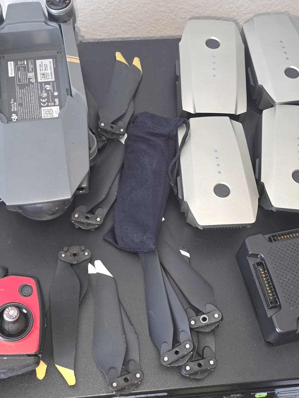 DJI Mavic Pro Drone Body with Spare Batteries and Propellers - Metallic Gray
